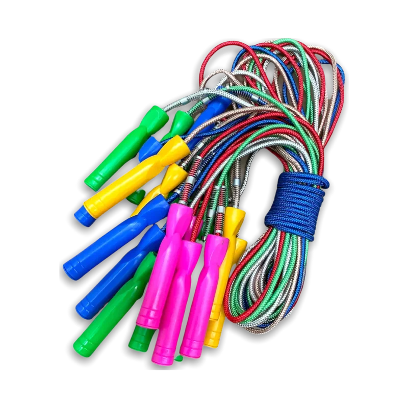 CUERDA DE SALTO NYLON MANGO PLÁSTICO RESORTE X UNIDAD
